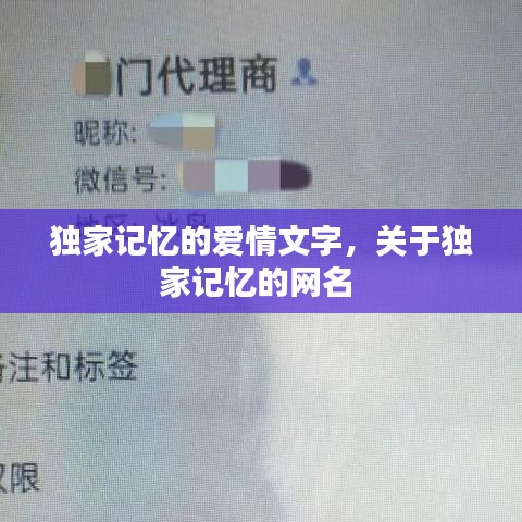 獨(dú)家記憶的愛情文字，關(guān)于獨(dú)家記憶的網(wǎng)名