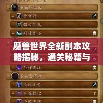魔獸世界全新副本攻略揭秘，通關(guān)秘籍與詳解