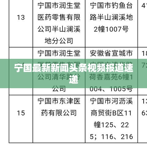 寧國最新新聞頭條視頻報道速遞