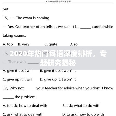 2020年熱門詞語深度辨析，專題研究揭秘