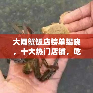 大閘蟹飯店榜單揭曉，十大熱門店鋪，吃貨必知！