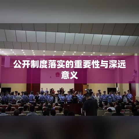 公開制度落實(shí)的重要性與深遠(yuǎn)意義